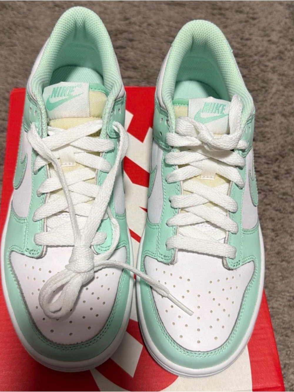 Nike Mint/White Dunk Low Sneakers